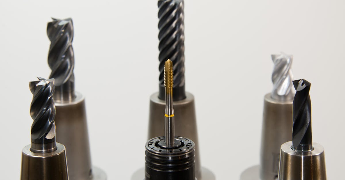 a detailed view of different drill bits used in industrial machining applications